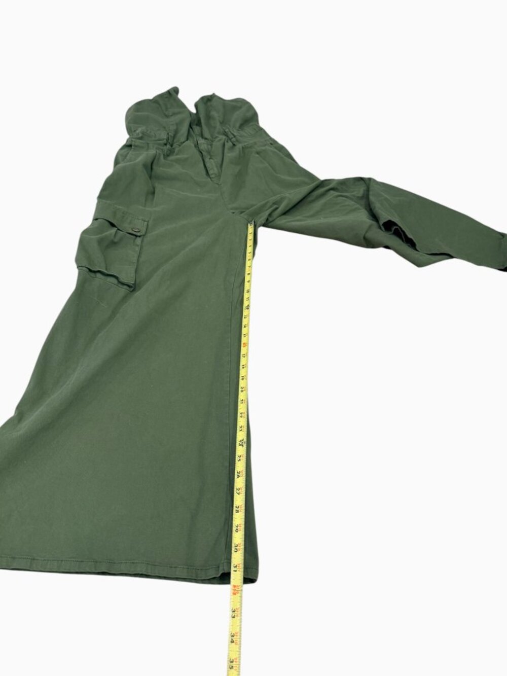 Anthropologie Pilcro Rosie Utility Wide-Leg Jumpsuit Size XL Tall Olive Green - Picture 10 of 12